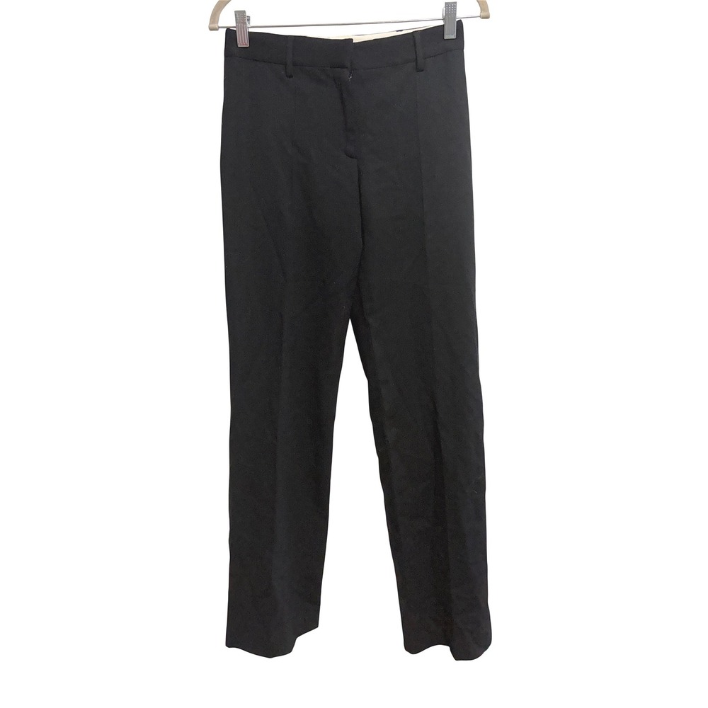 Givenchy Virgin Wool Blend Trousers Black Straight Leg Pants Size 36